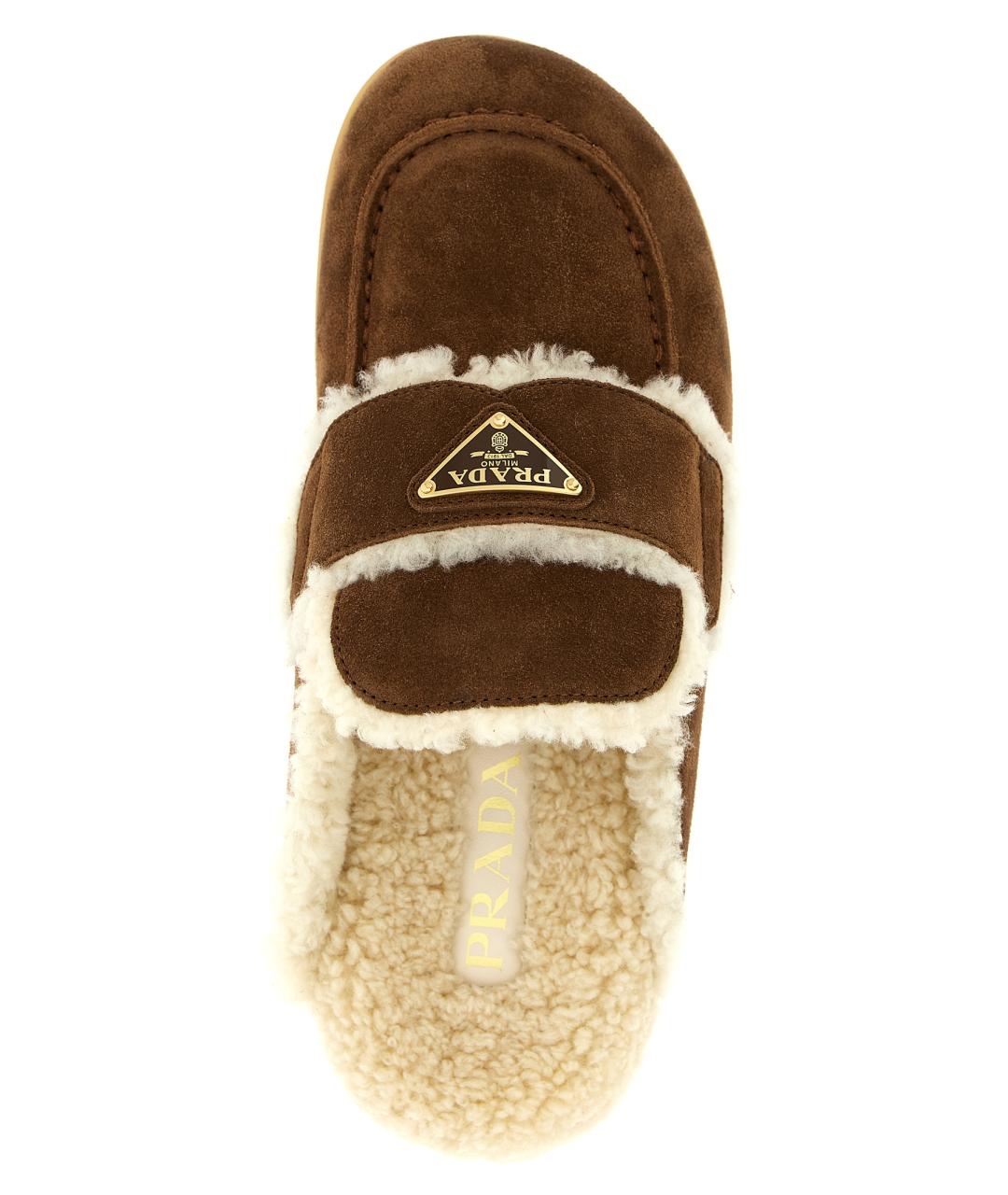 PRADA Коричневые замшевые сабо, фото 4