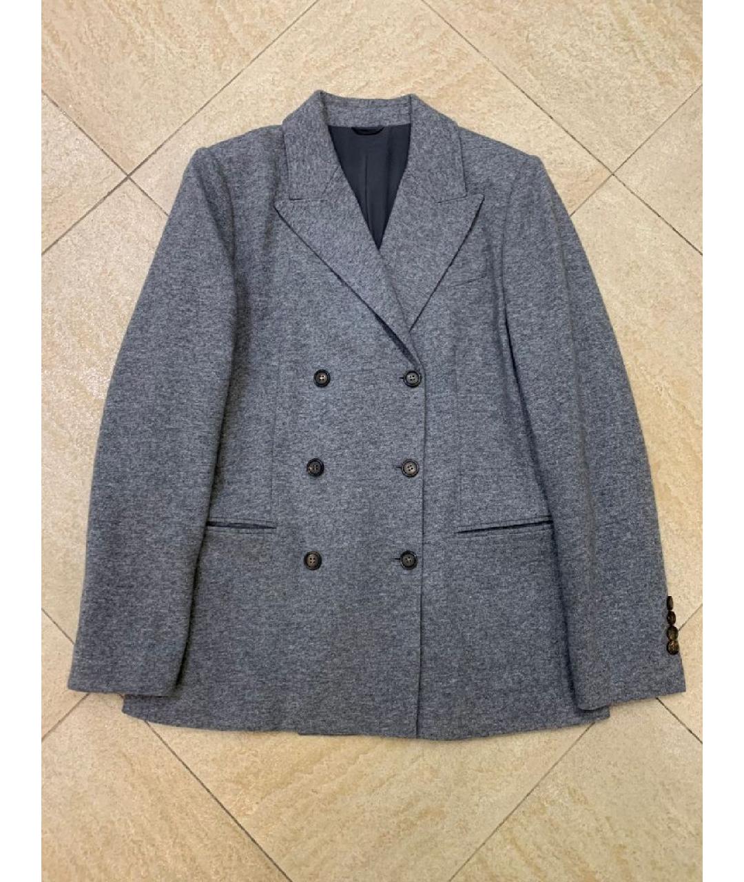 BRUNELLO CUCINELLI Серый кашемировый костюм с брюками, фото 2