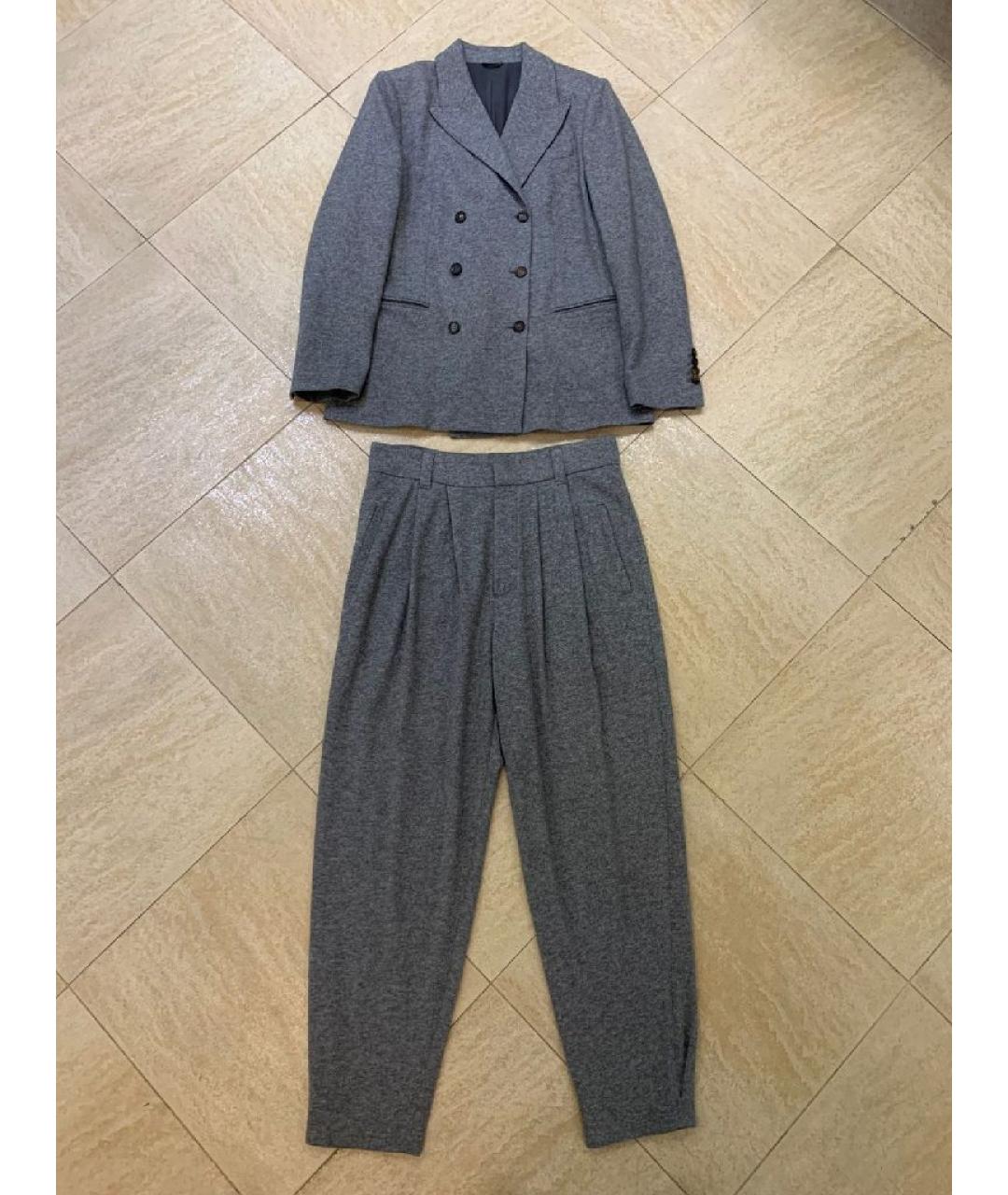 BRUNELLO CUCINELLI Серый кашемировый костюм с брюками, фото 10