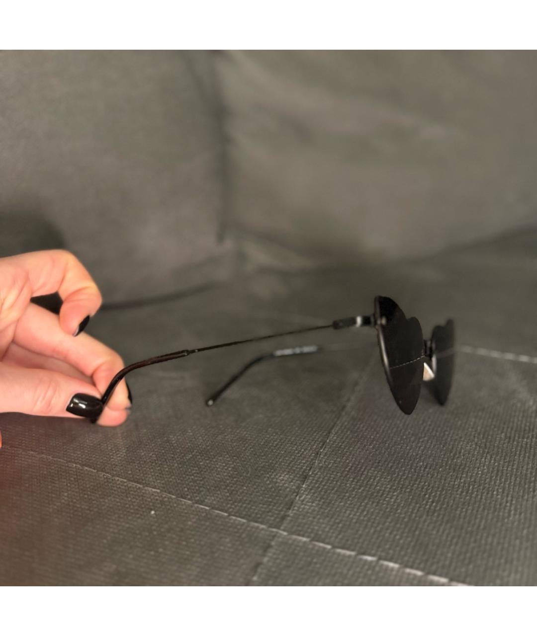 SAINT LAURENT Черные металлические солнцезащитные очки, фото 3