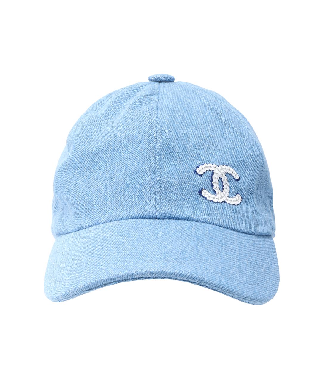 CHANEL Голубая хлопковая кепка, фото 2