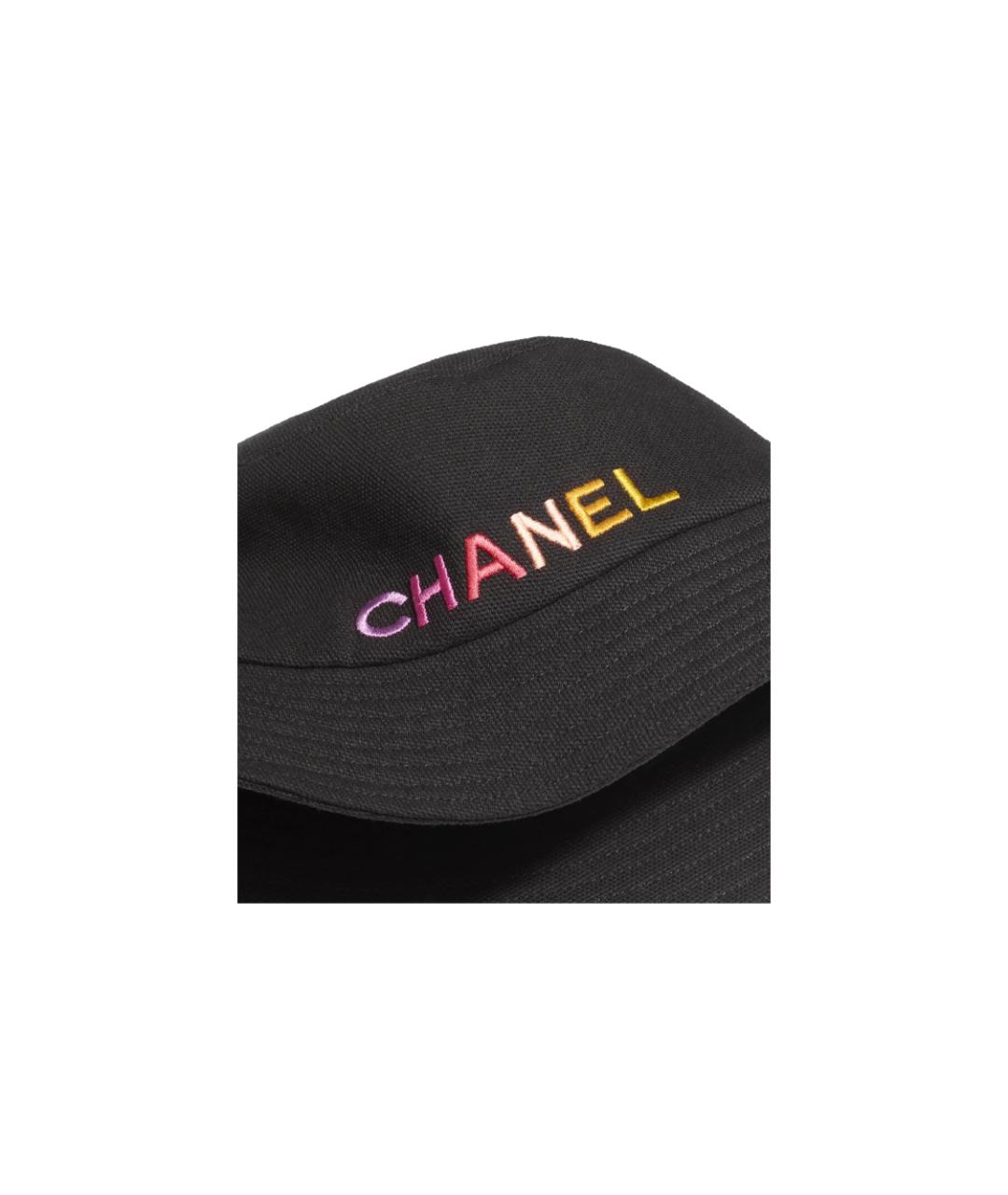 CHANEL Черная хлопковая панама, фото 2