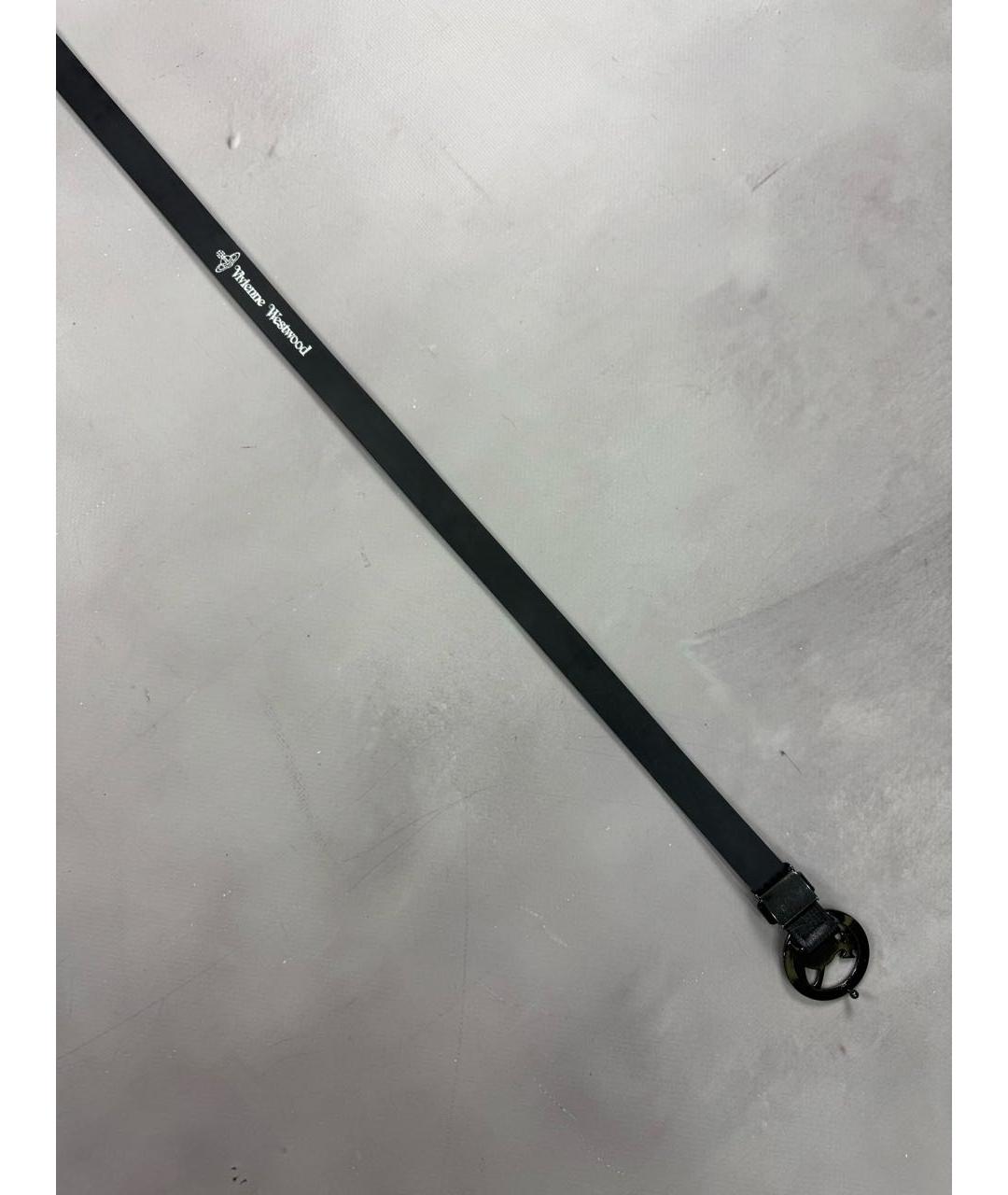 VIVIENNE WESTWOOD Черный кожаный ремень, фото 6