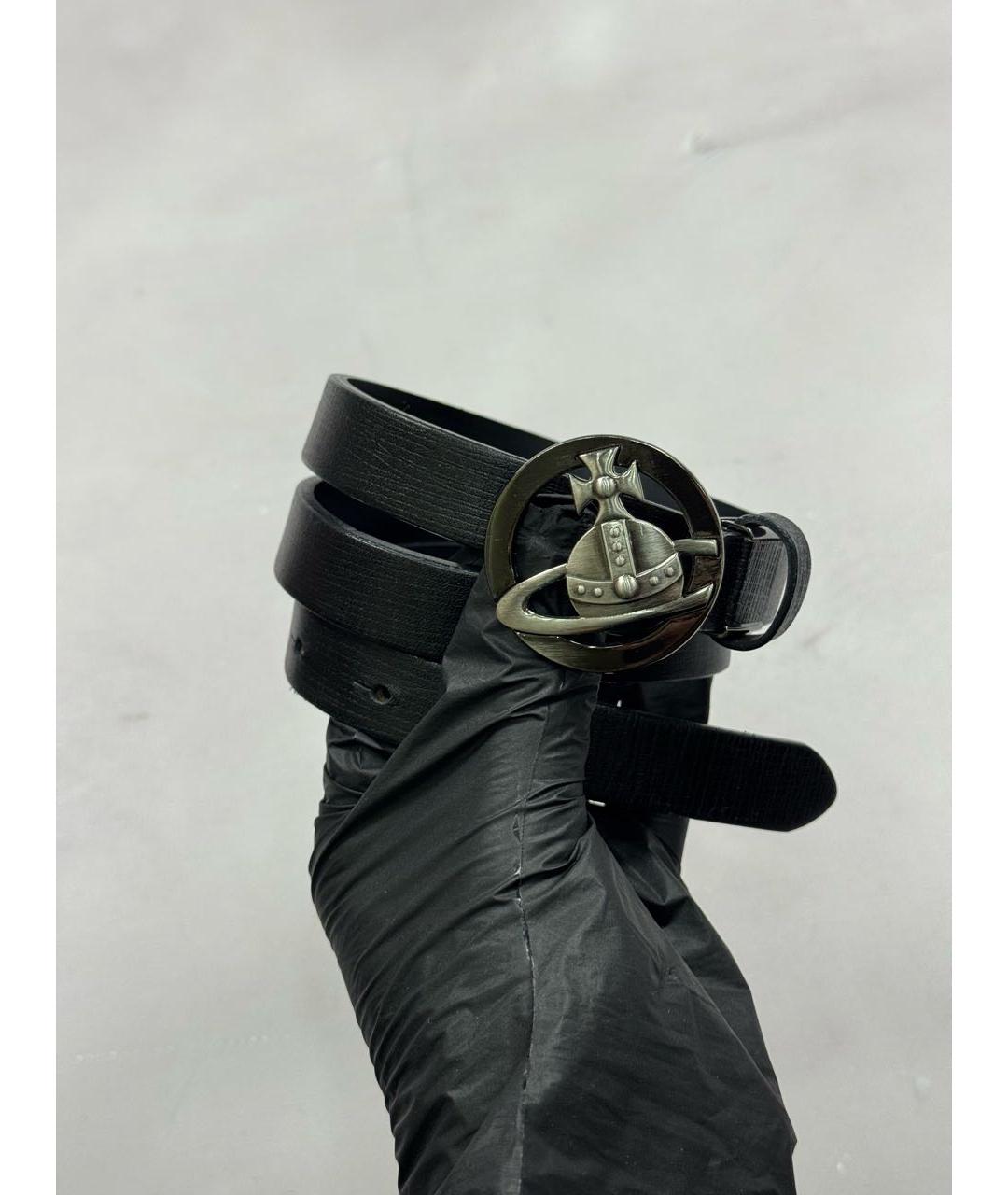 VIVIENNE WESTWOOD Черный кожаный ремень, фото 2