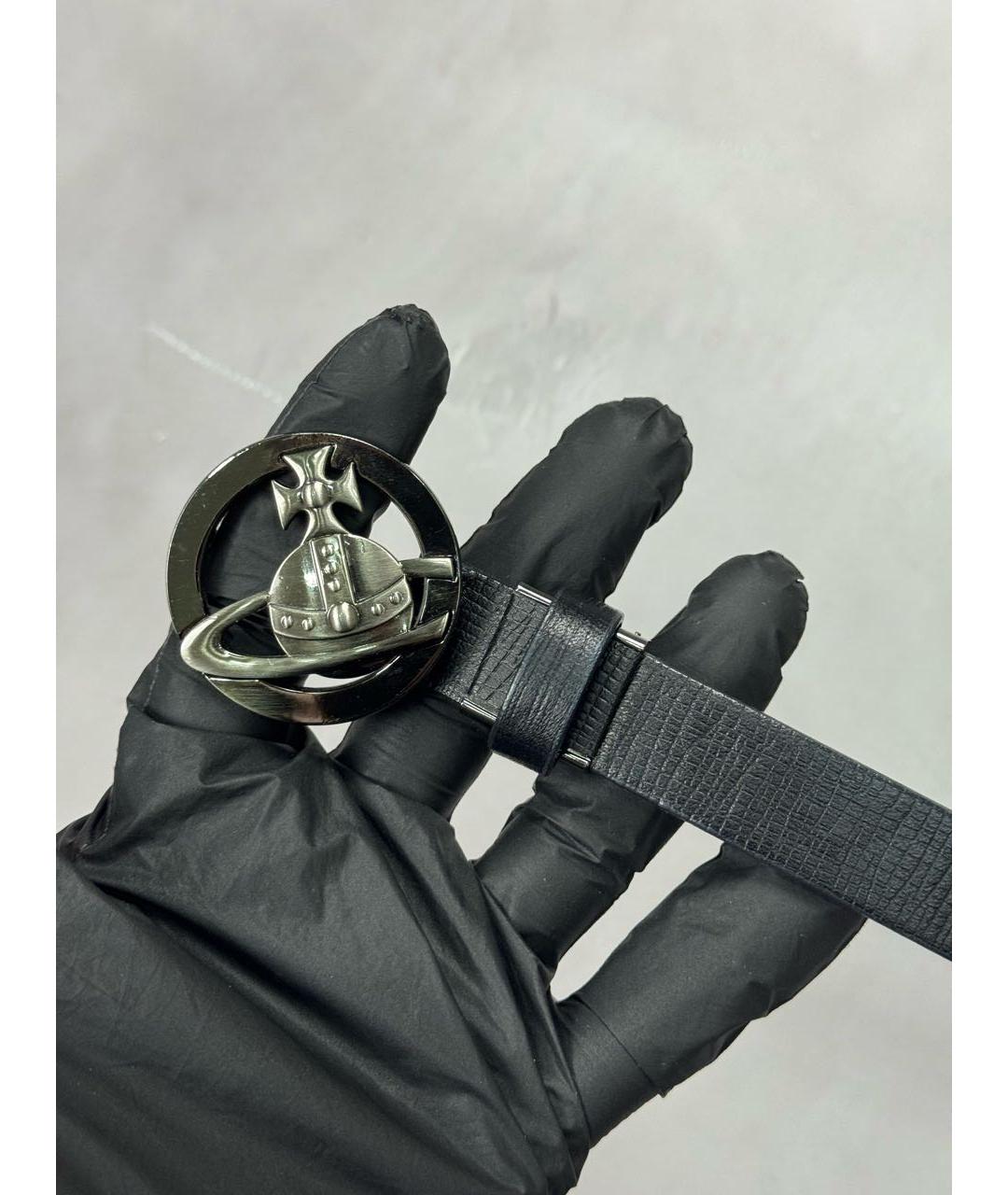 VIVIENNE WESTWOOD Черный кожаный ремень, фото 3