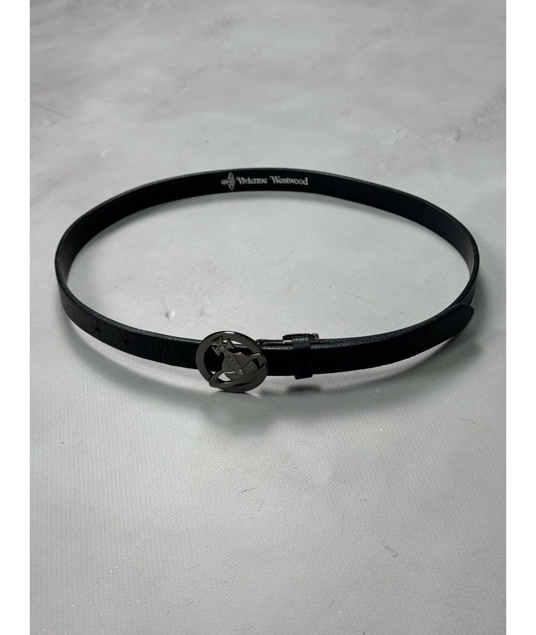 VIVIENNE WESTWOOD Черный кожаный ремень, фото 9