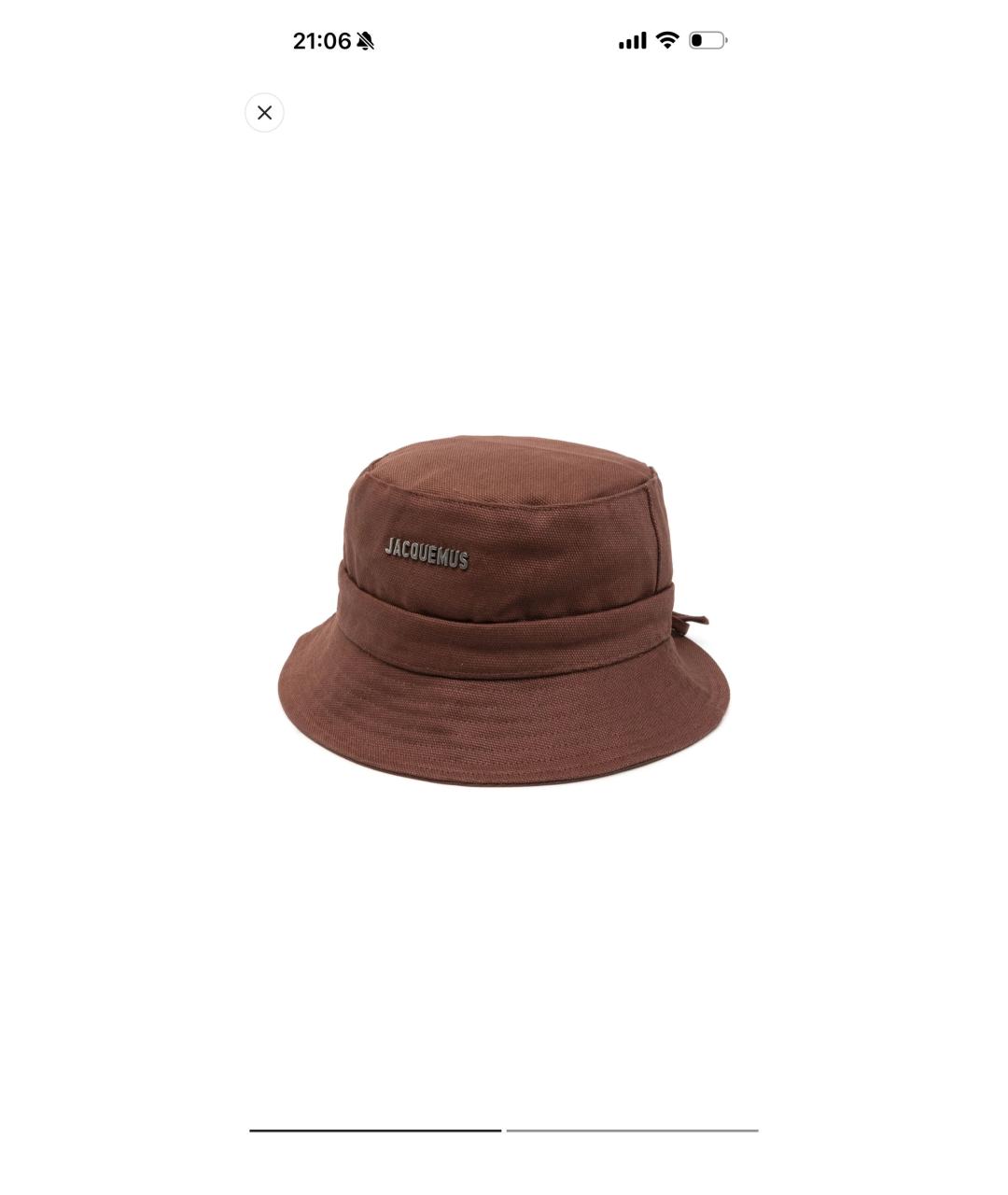 JACQUEMUS Коричневая хлопковая панама, фото 6
