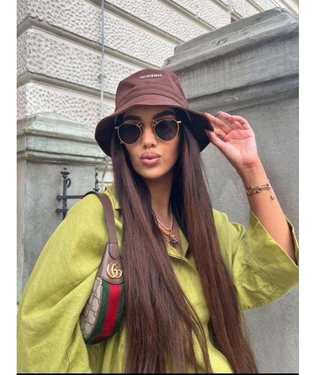 JACQUEMUS Коричневая хлопковая панама, фото 4