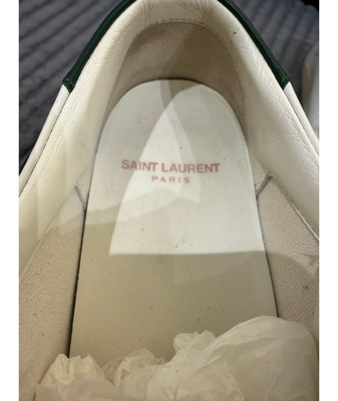 SAINT LAURENT Белые кожаные кеды, фото 5