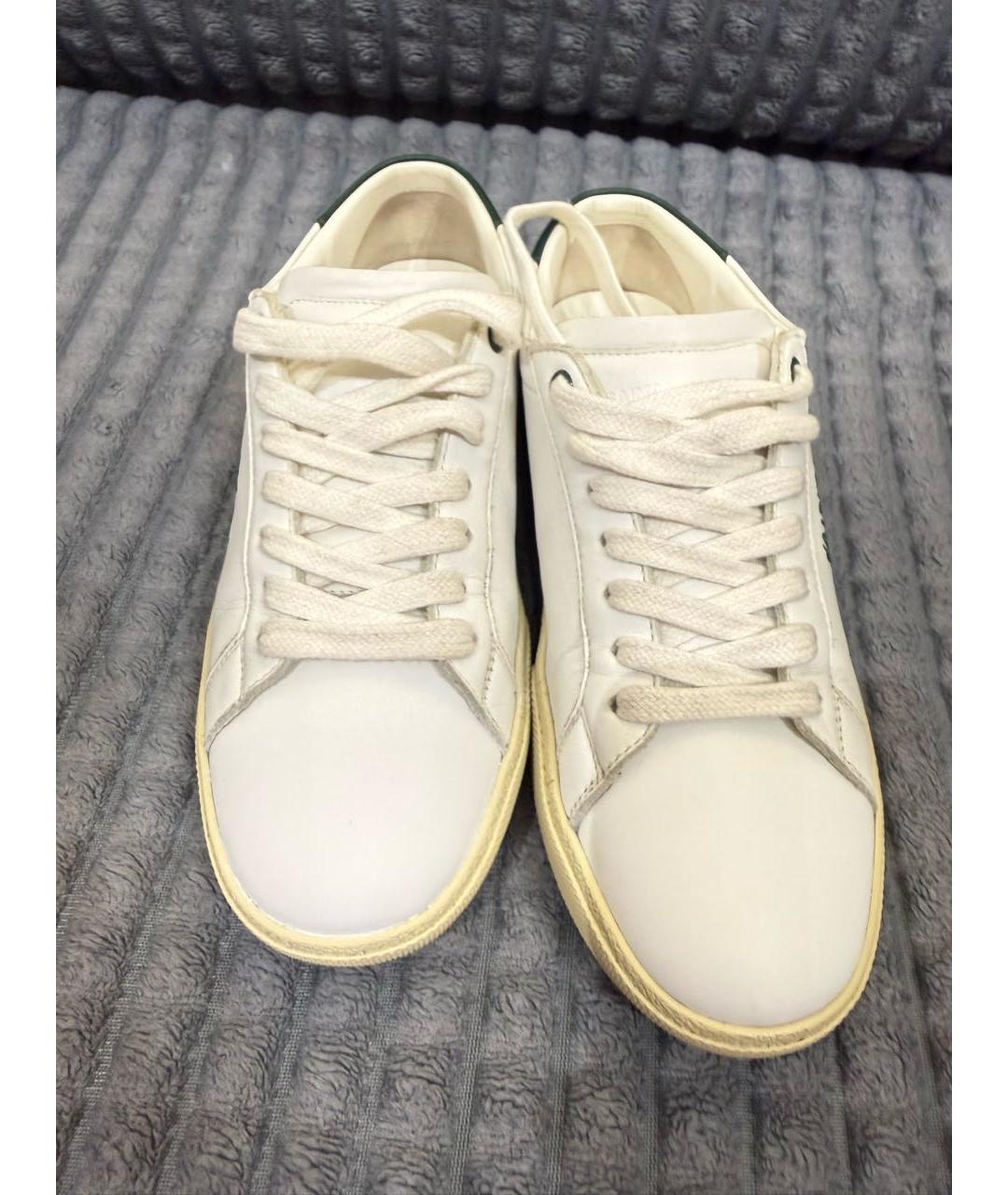 SAINT LAURENT Белые кожаные кеды, фото 4