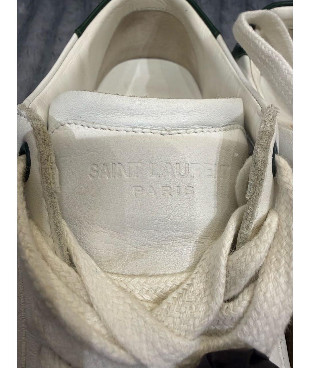 SAINT LAURENT Белые кожаные кеды, фото 6