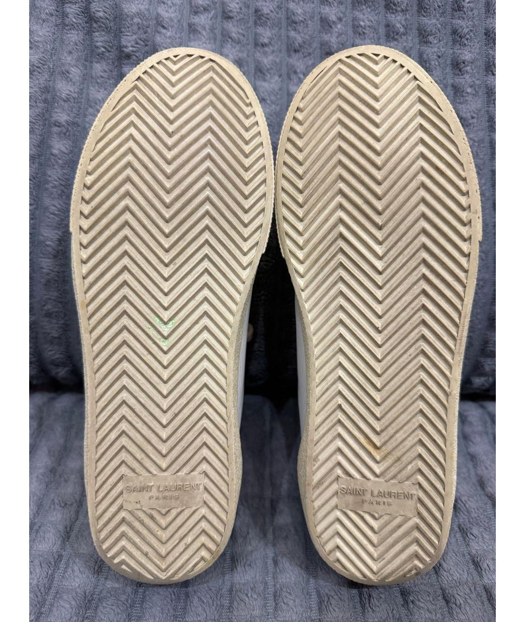 SAINT LAURENT Белые кожаные кеды, фото 7