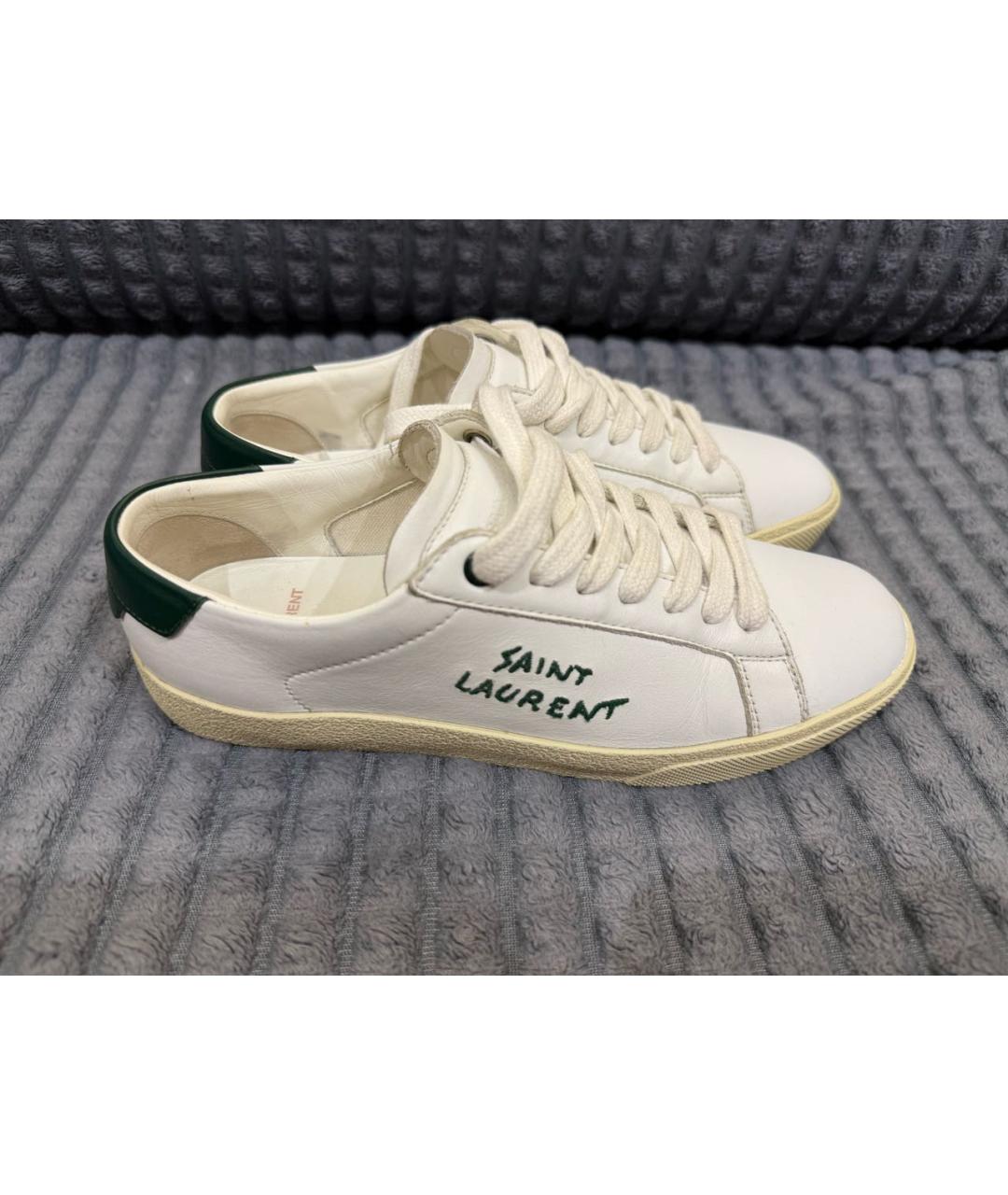 SAINT LAURENT Белые кожаные кеды, фото 3