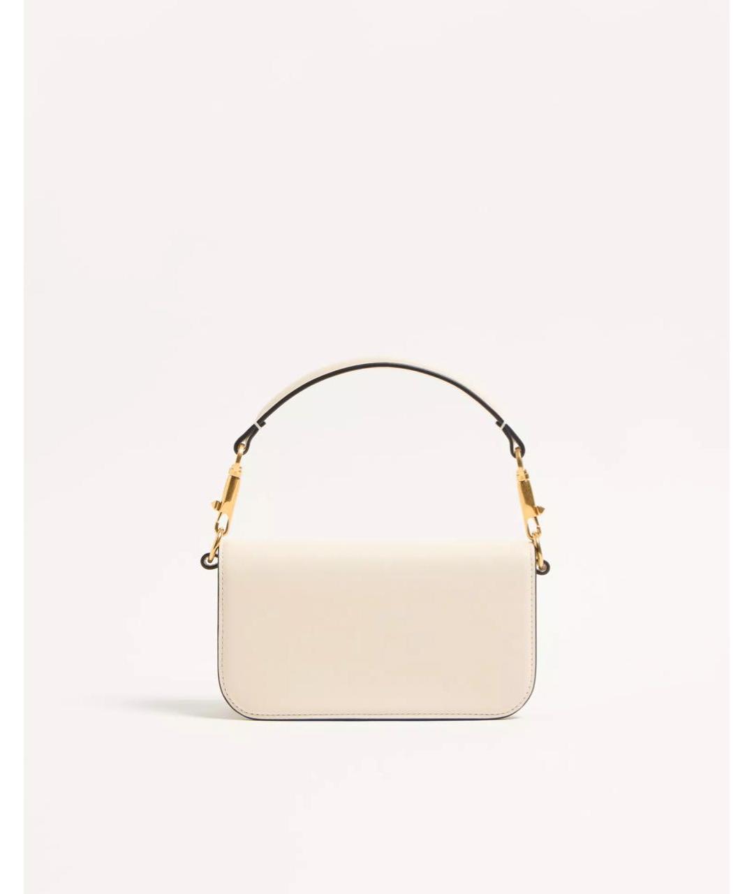 VALENTINO Бежевая кожаная сумка с короткими ручками, фото 4
