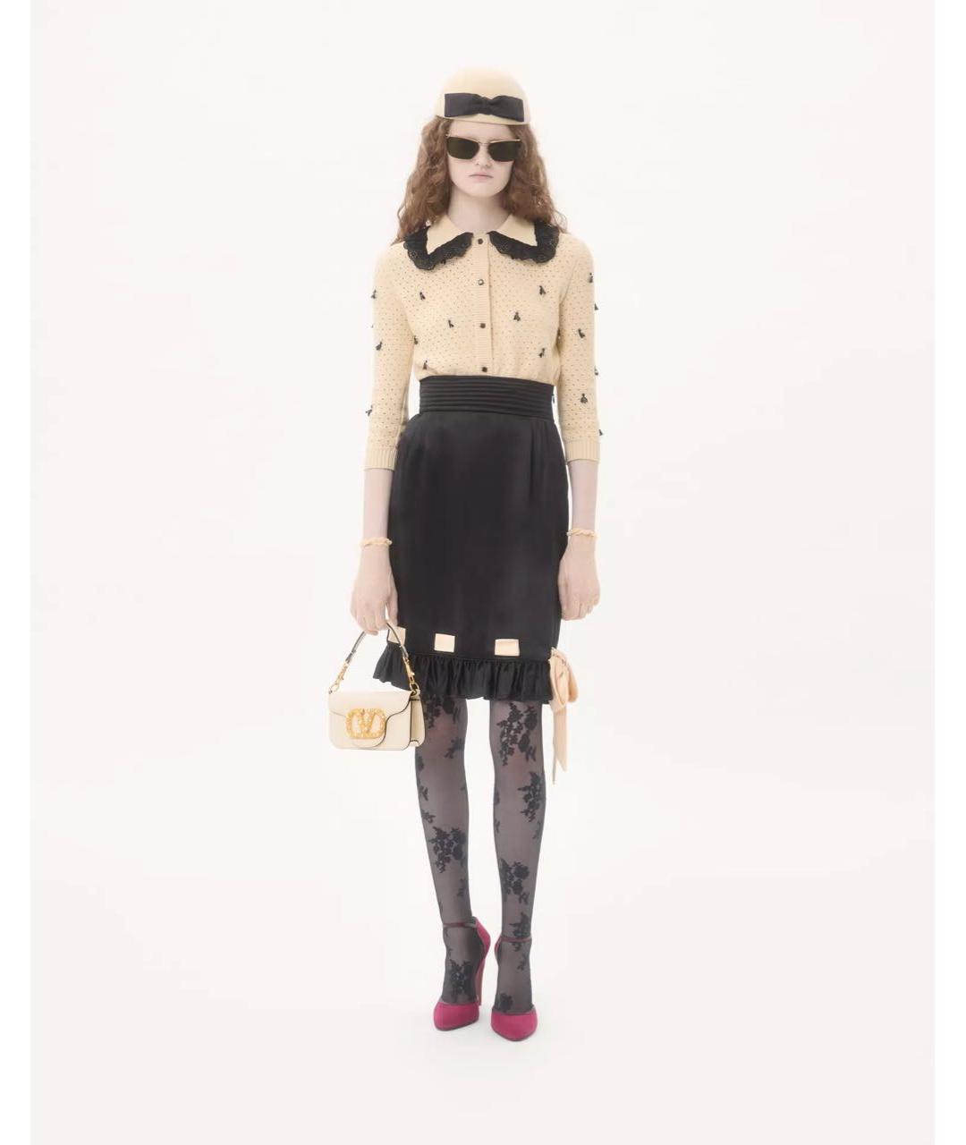 VALENTINO Бежевая кожаная сумка с короткими ручками, фото 2