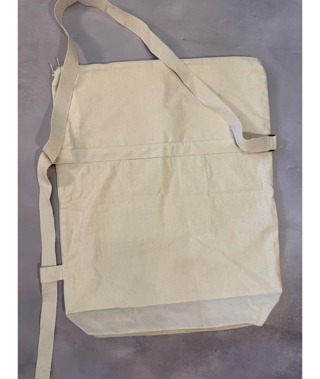 YOHJI YAMAMOTO Белая хлопковая сумка на плечо, фото 8
