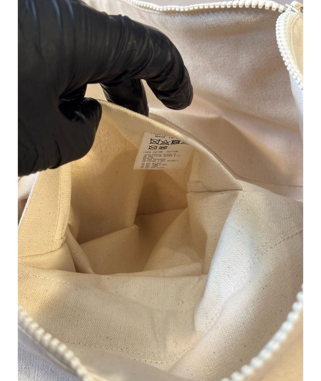 YOHJI YAMAMOTO Белая хлопковая сумка на плечо, фото 4