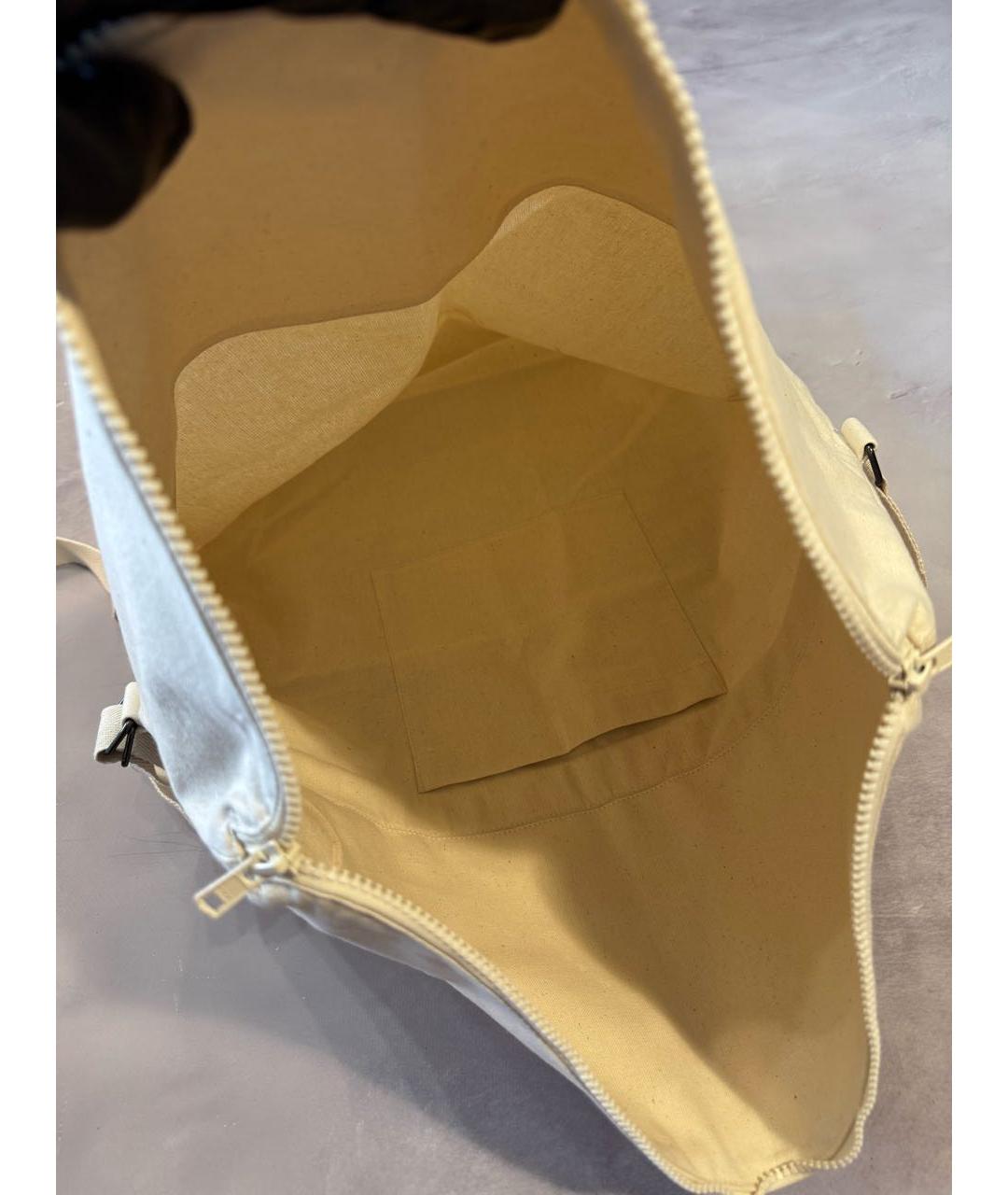 YOHJI YAMAMOTO Белая хлопковая сумка на плечо, фото 3