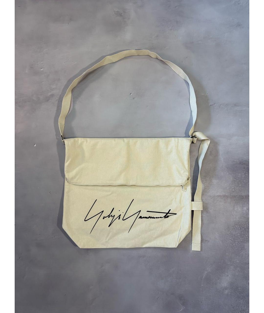 YOHJI YAMAMOTO Белая хлопковая сумка на плечо, фото 9