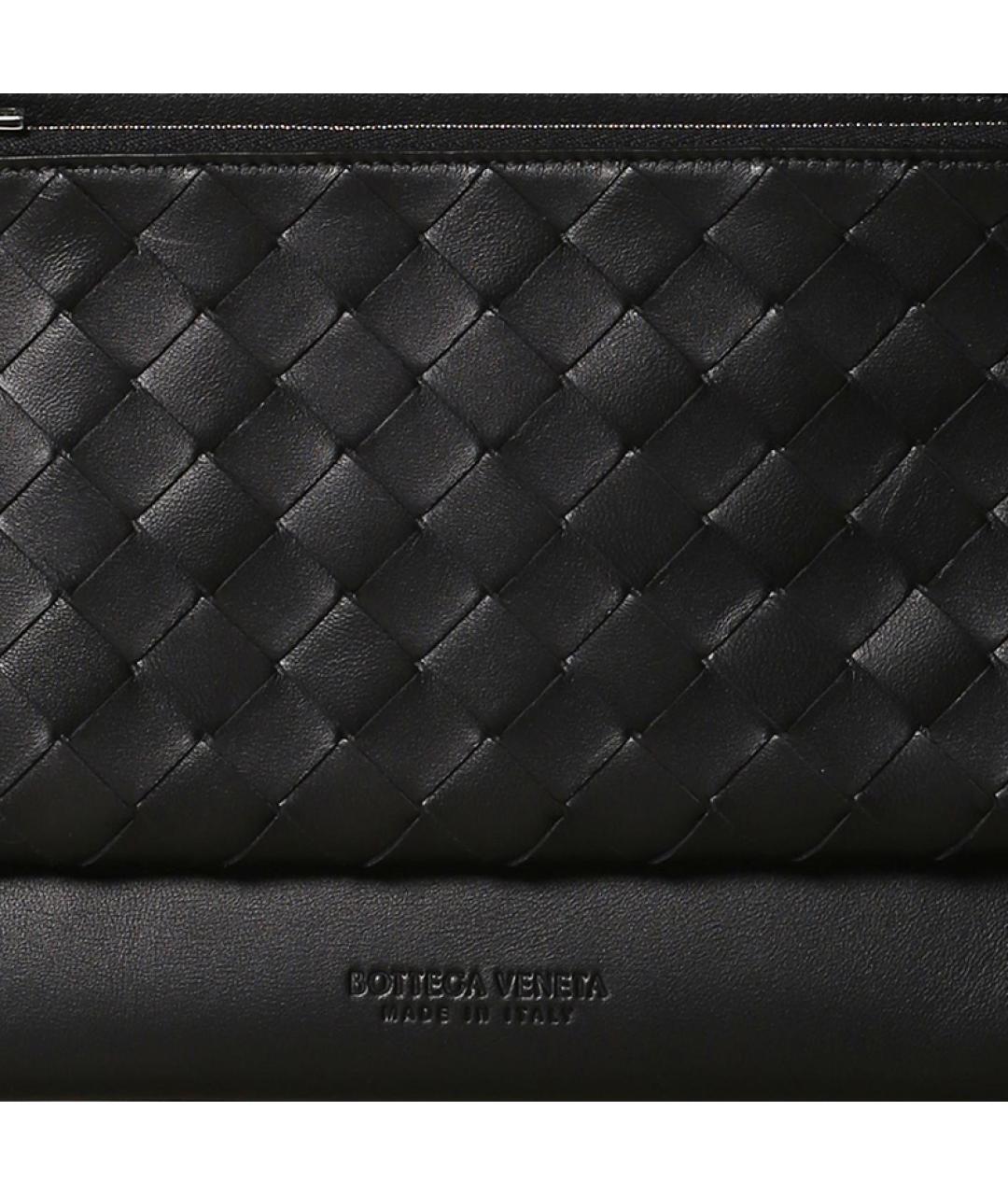 BOTTEGA VENETA Черная кожаная сумка на плечо, фото 5