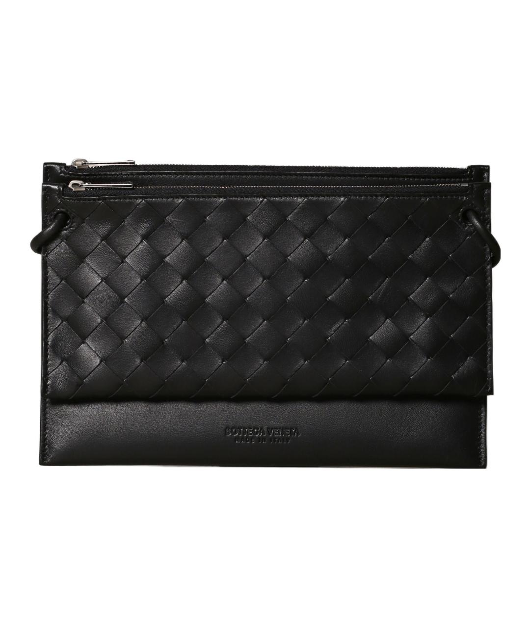 BOTTEGA VENETA Черная кожаная сумка на плечо, фото 1