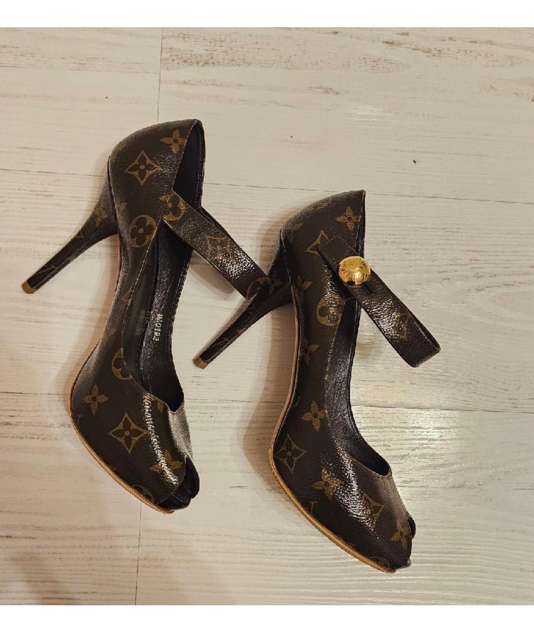 LOUIS VUITTON Коричневые кожаные туфли, фото 3