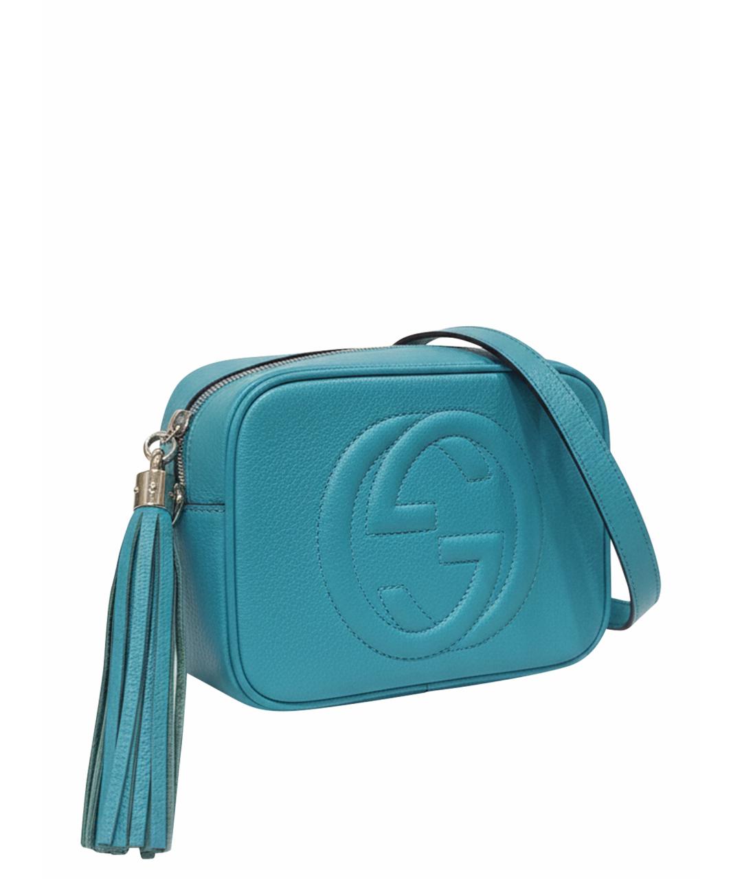 GUCCI Бирюзовая кожаная сумка через плечо, фото 1