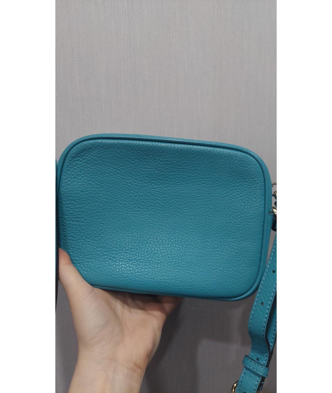 GUCCI Бирюзовая кожаная сумка через плечо, фото 3