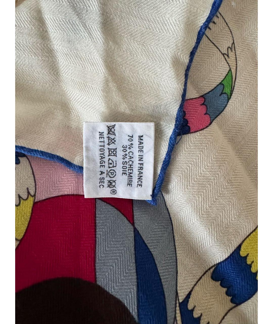 HERMES Мульти кашемировый платок, фото 8