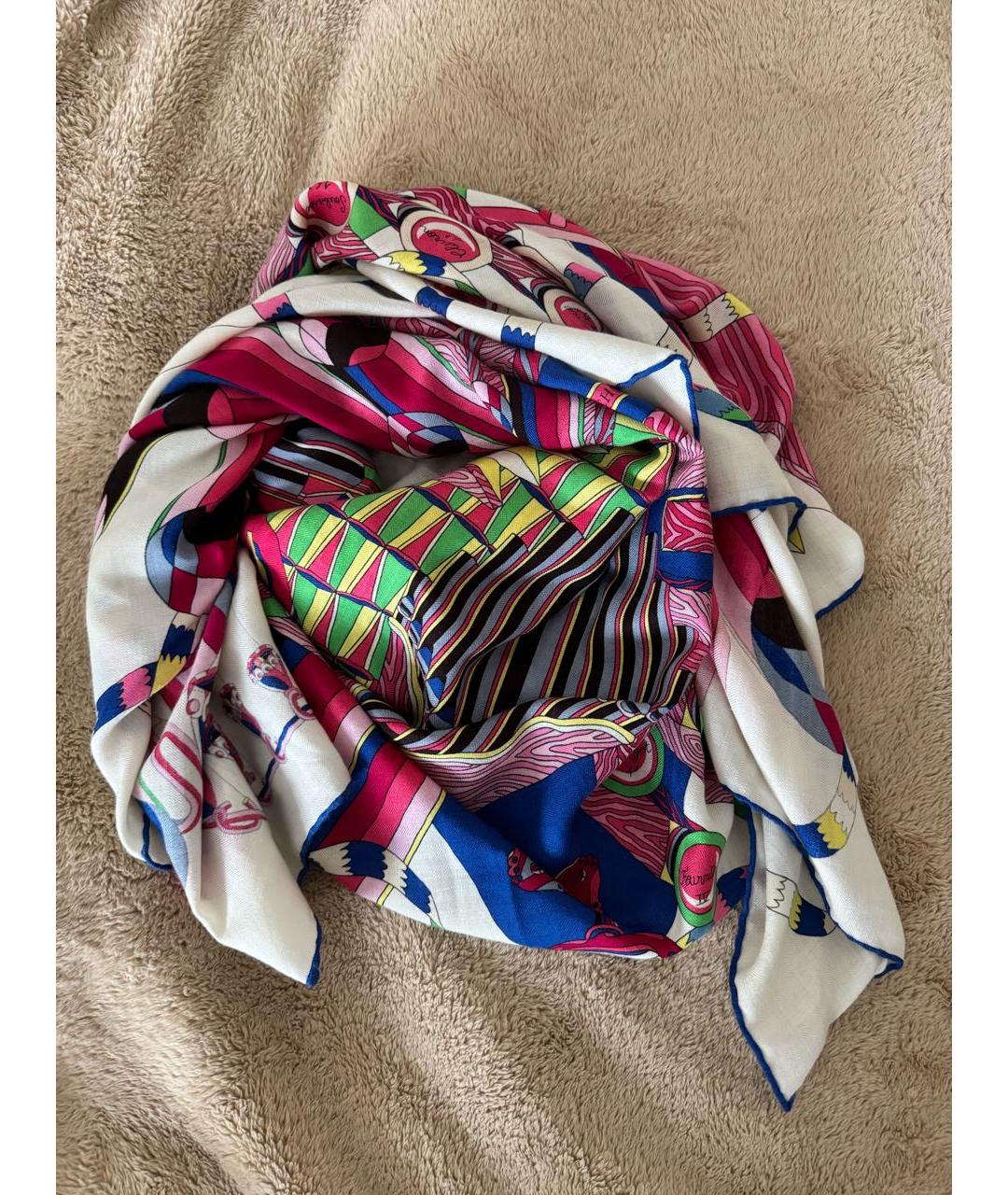 HERMES Мульти кашемировый платок, фото 2