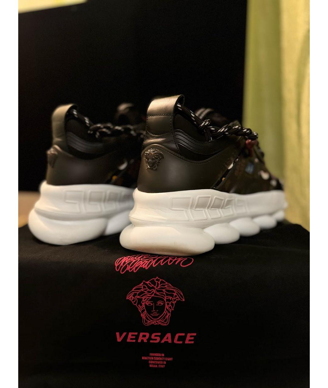 VERSACE Мульти кожаные низкие кроссовки / кеды, фото 3