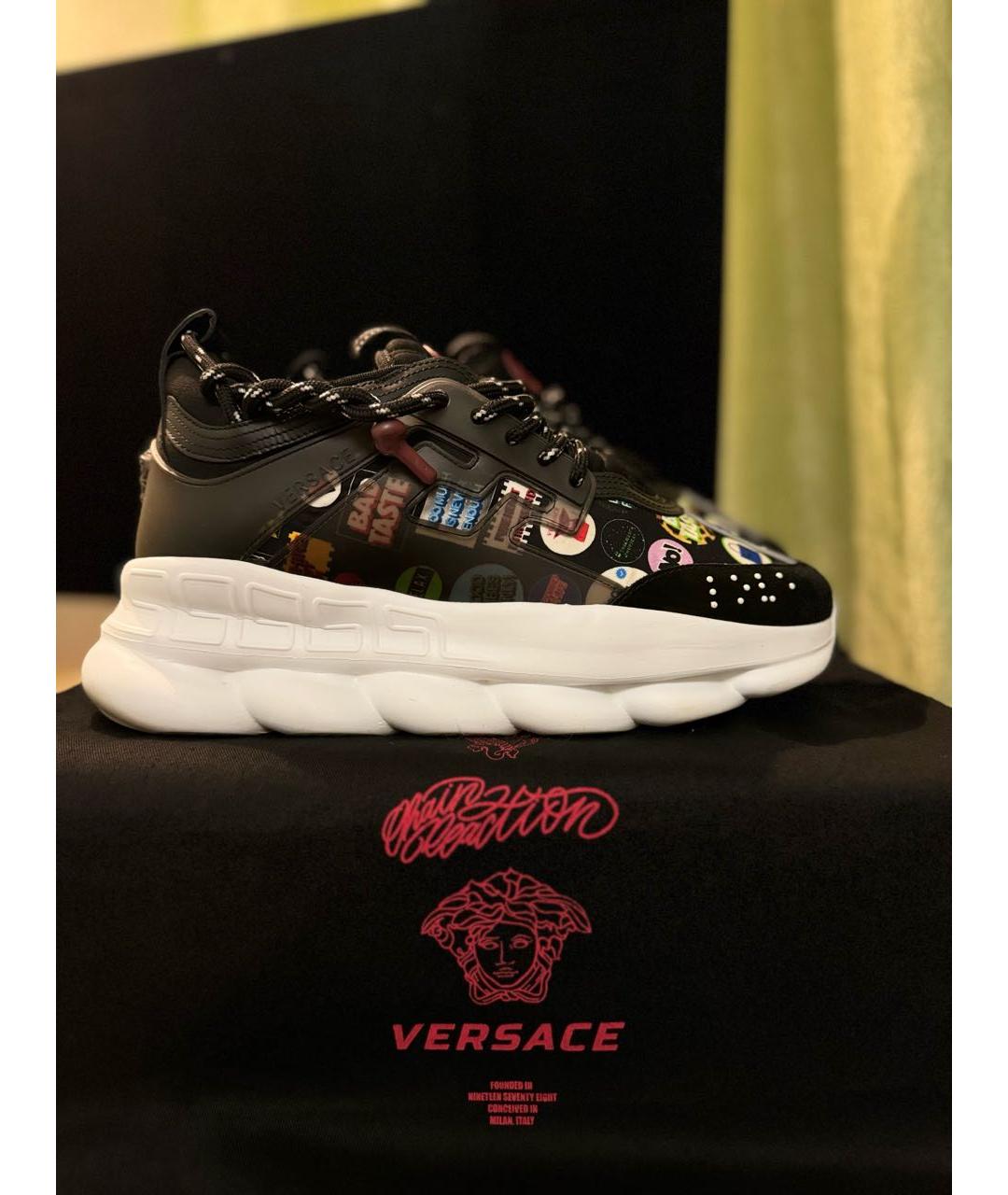 VERSACE Мульти кожаные низкие кроссовки / кеды, фото 9