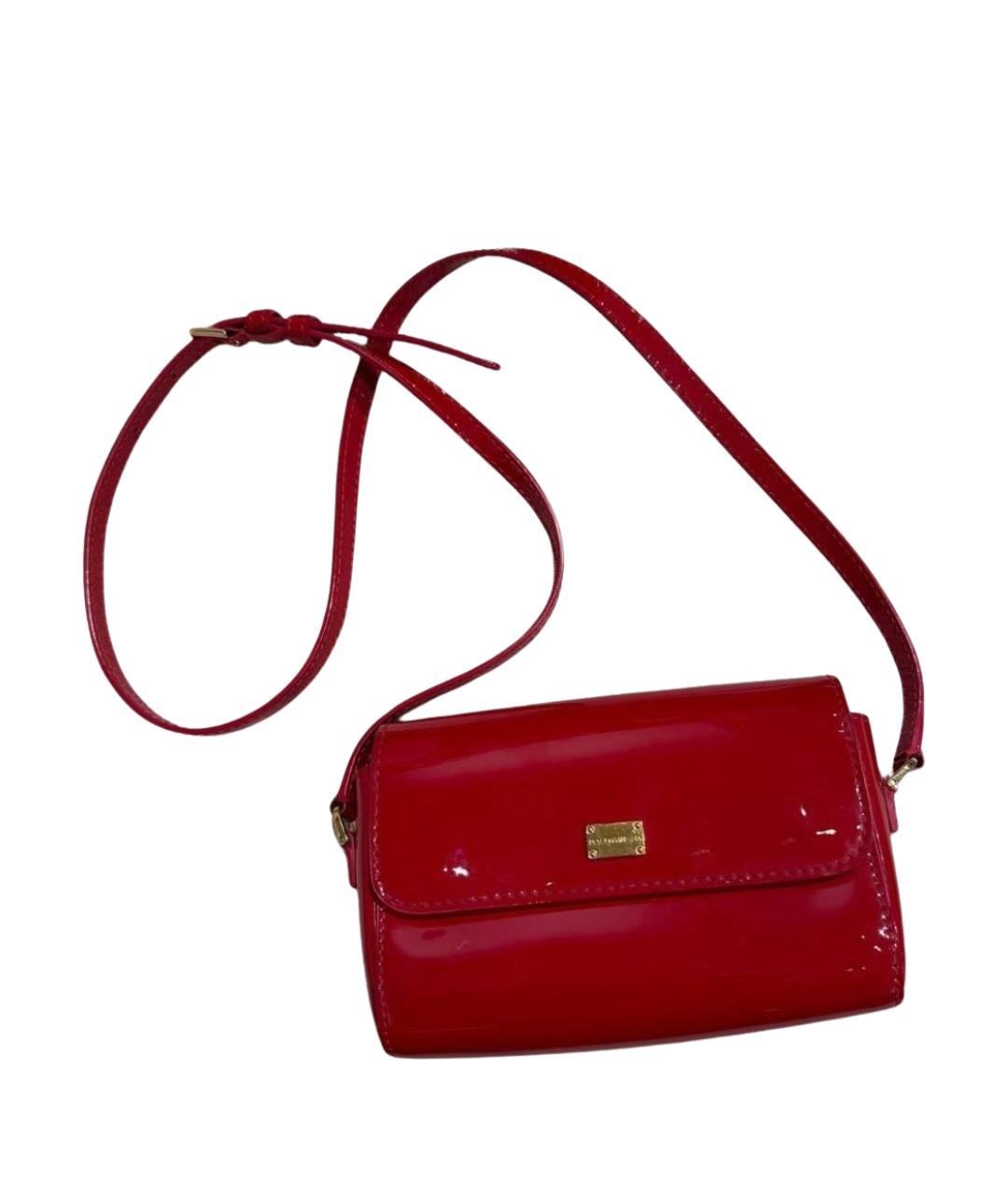 DOLCE&GABBANA Красная сумка через плечо из лакированной кожи, фото 1