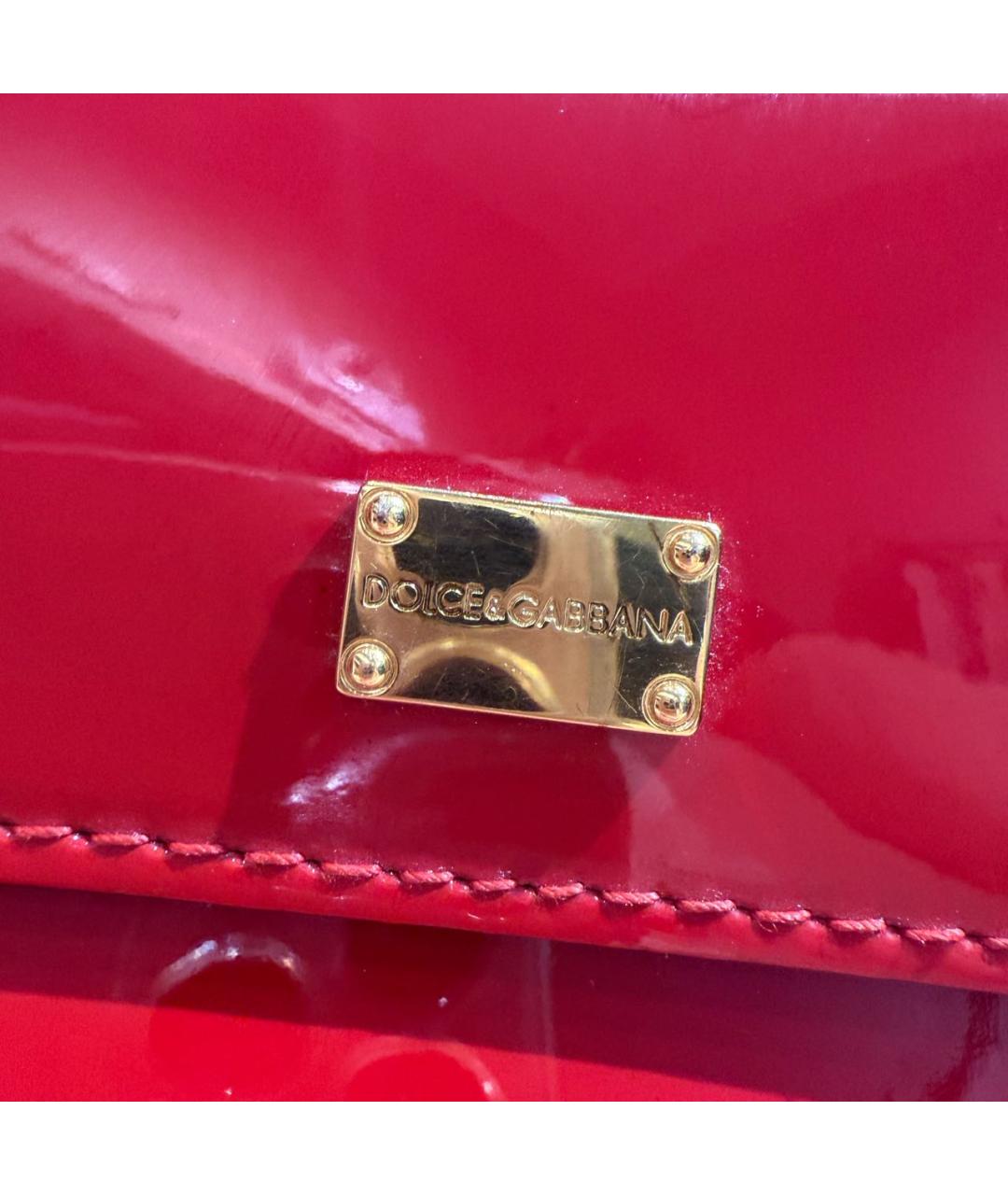 DOLCE&GABBANA Красная сумка через плечо из лакированной кожи, фото 6