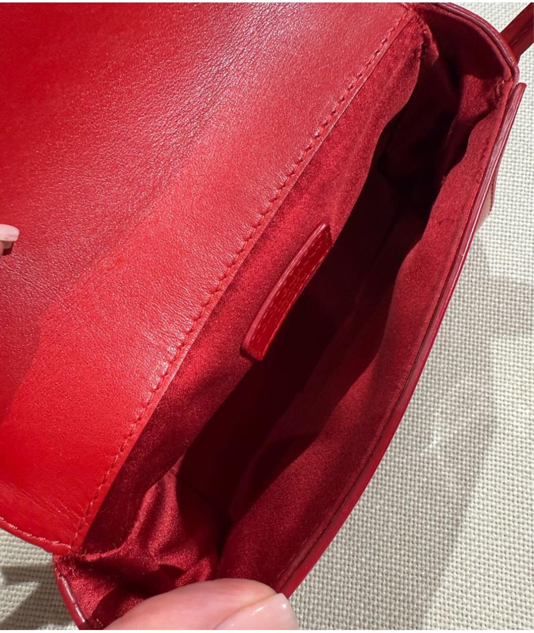 DOLCE&GABBANA Красная сумка через плечо из лакированной кожи, фото 7