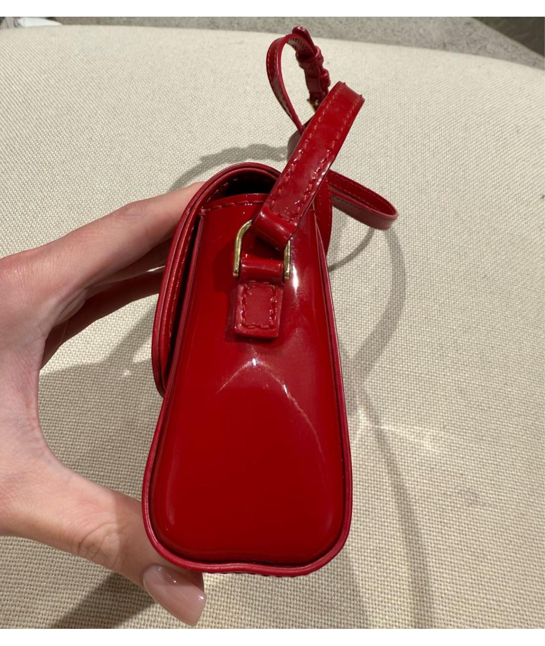 DOLCE&GABBANA Красная сумка через плечо из лакированной кожи, фото 3