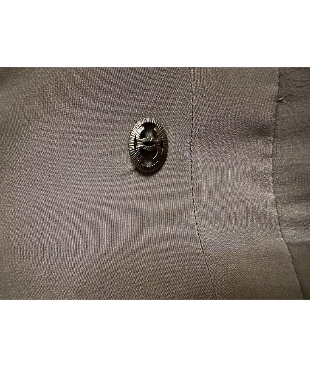 CHANEL Антрацитовая шелковая юбка миди, фото 4