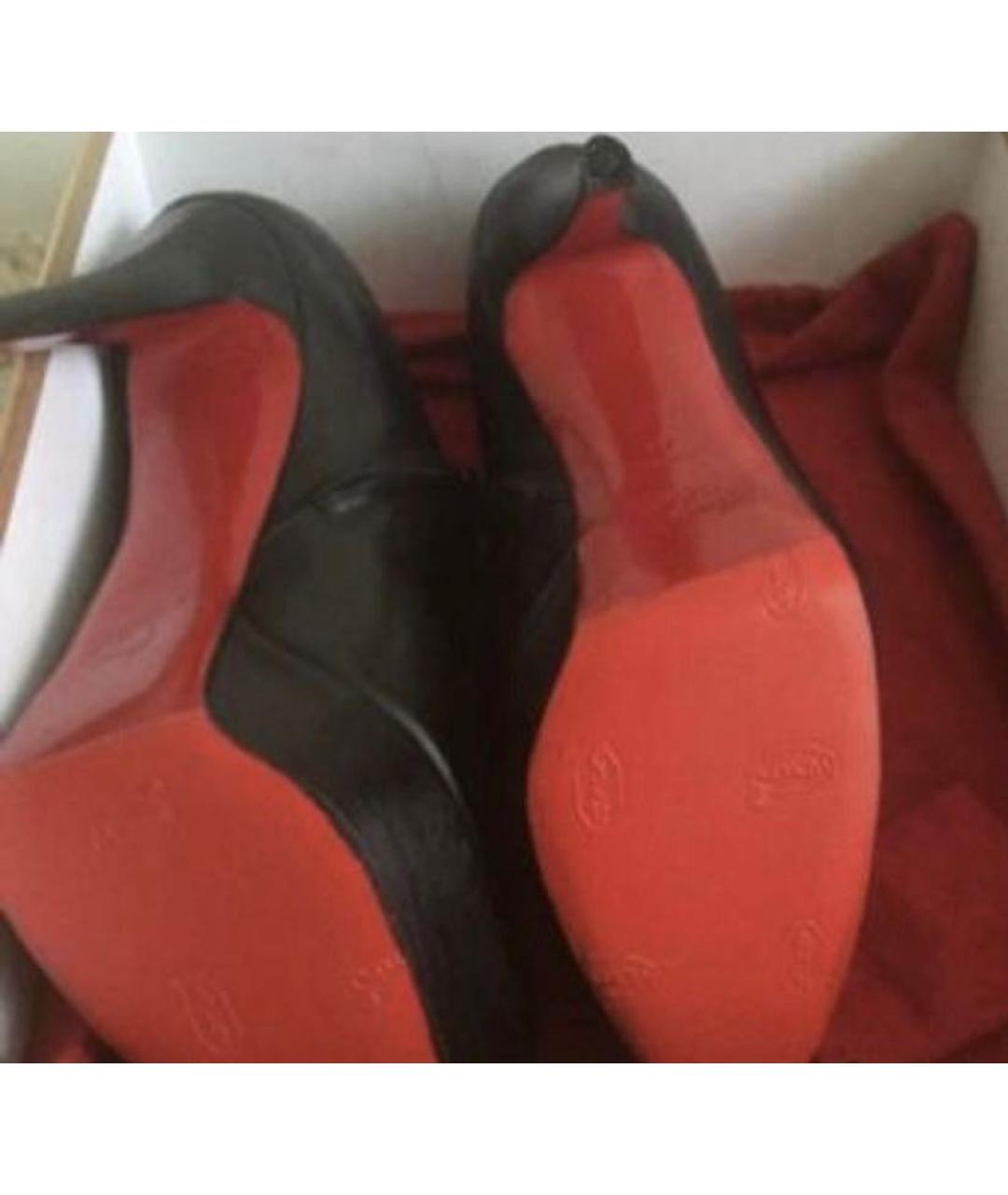 CHRISTIAN LOUBOUTIN Черные кожаные ботильоны, фото 5