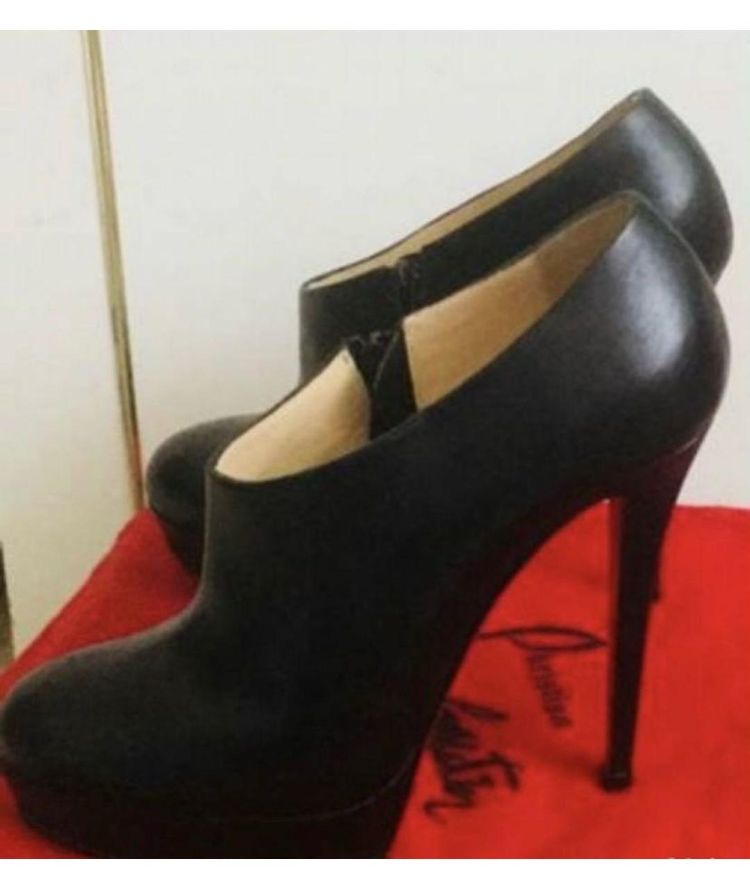 CHRISTIAN LOUBOUTIN Черные кожаные ботильоны, фото 4