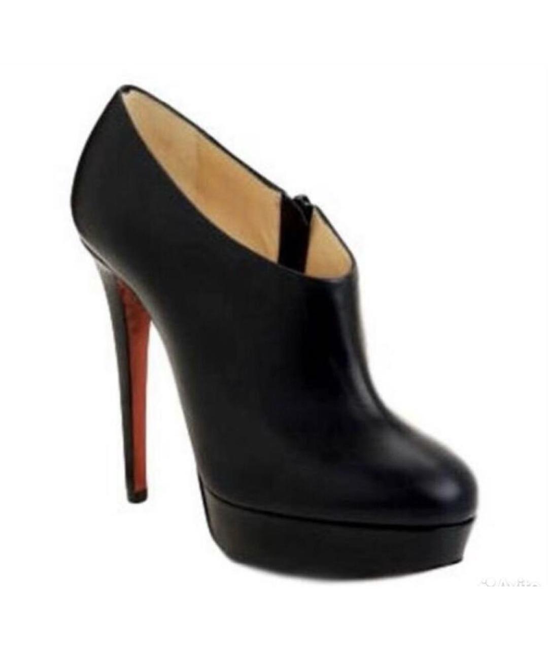 CHRISTIAN LOUBOUTIN Черные кожаные ботильоны, фото 1