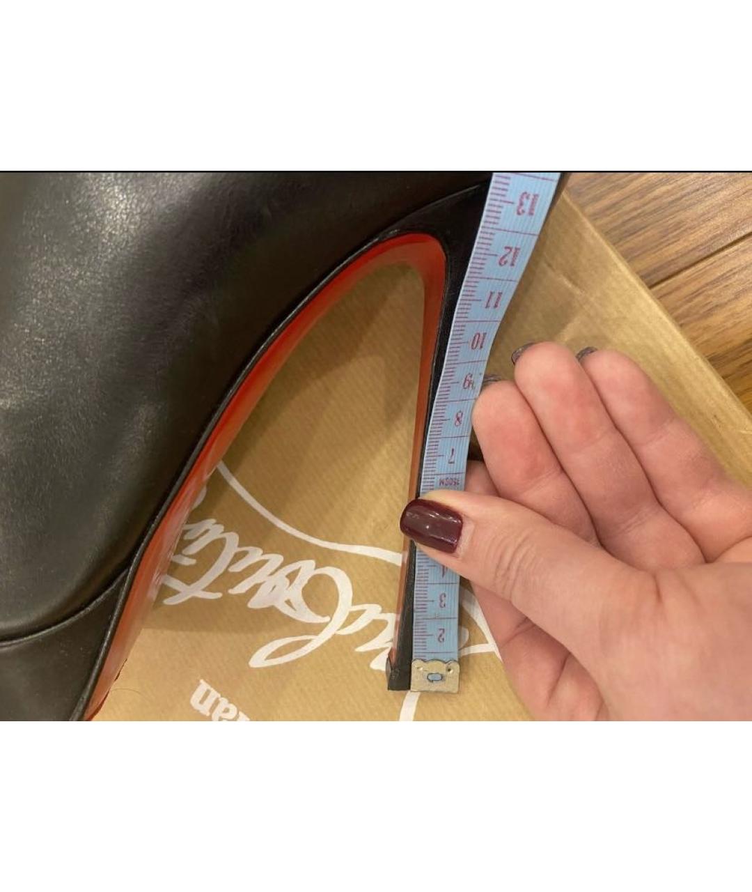 CHRISTIAN LOUBOUTIN Черные кожаные ботильоны, фото 7