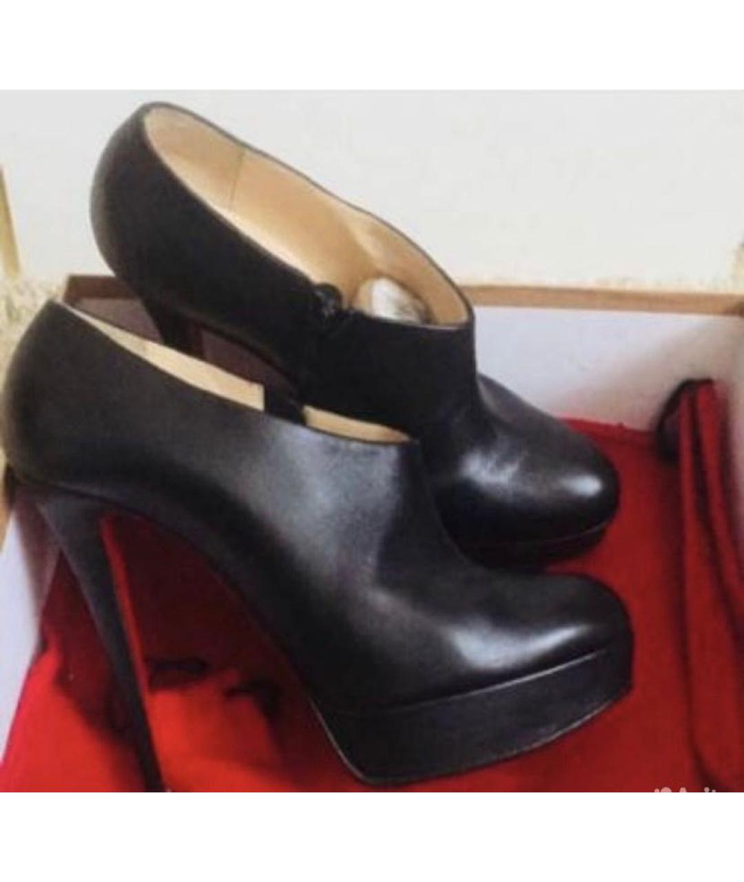 CHRISTIAN LOUBOUTIN Черные кожаные ботильоны, фото 6