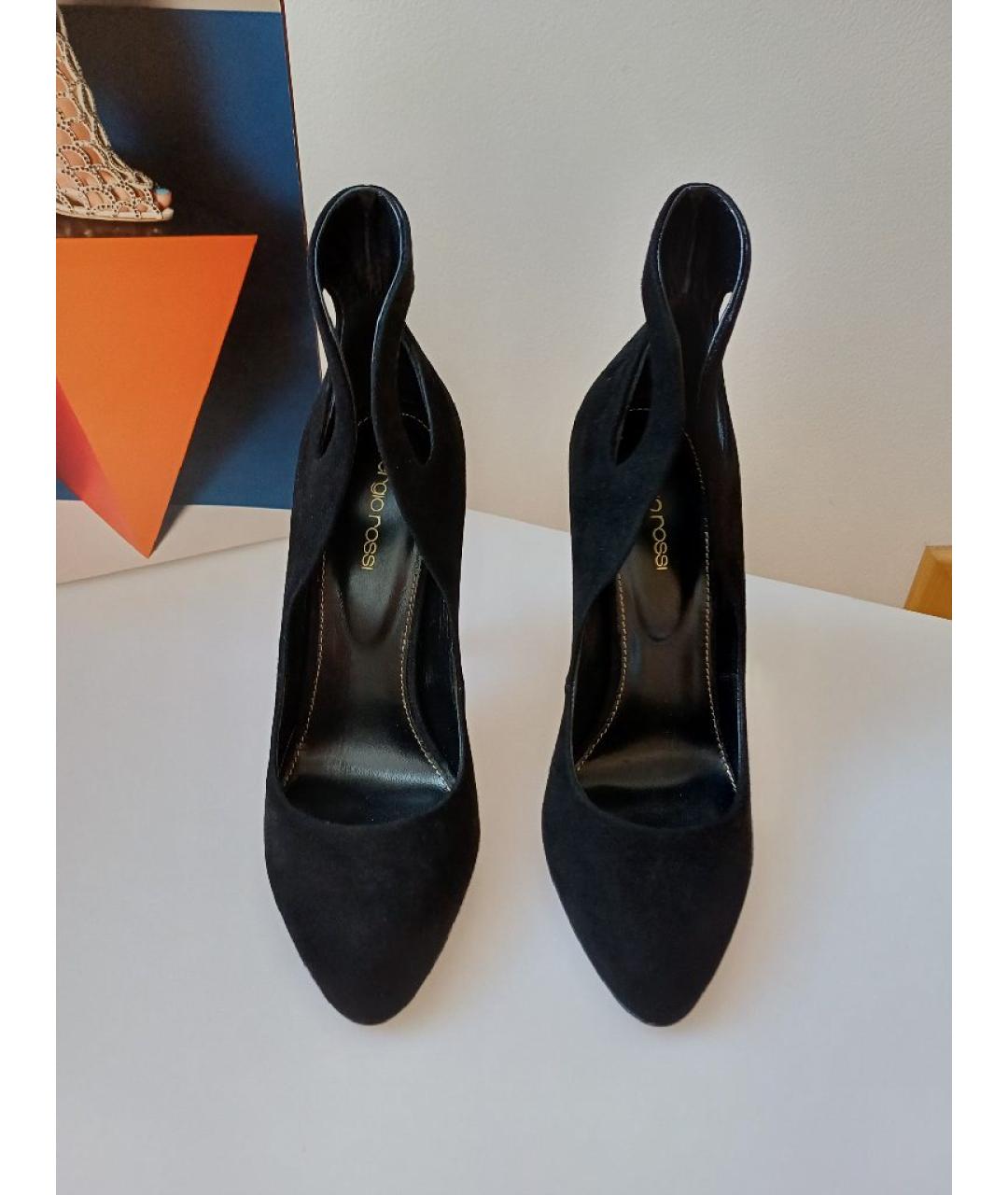 SERGIO ROSSI Черные замшевые туфли, фото 7