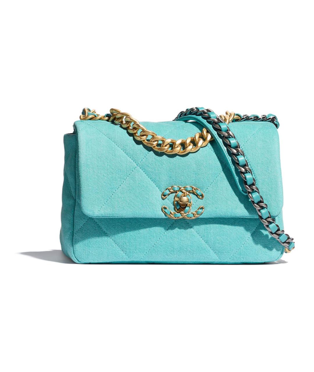 CHANEL Бирюзовая кожаная сумка через плечо, фото 1