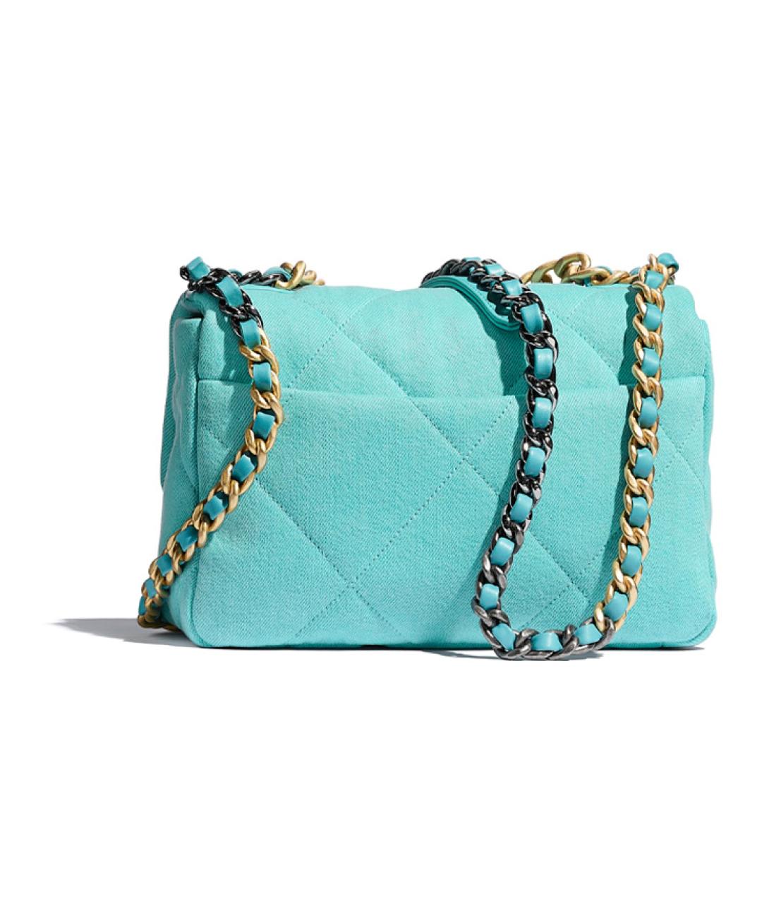 CHANEL Бирюзовая кожаная сумка через плечо, фото 2