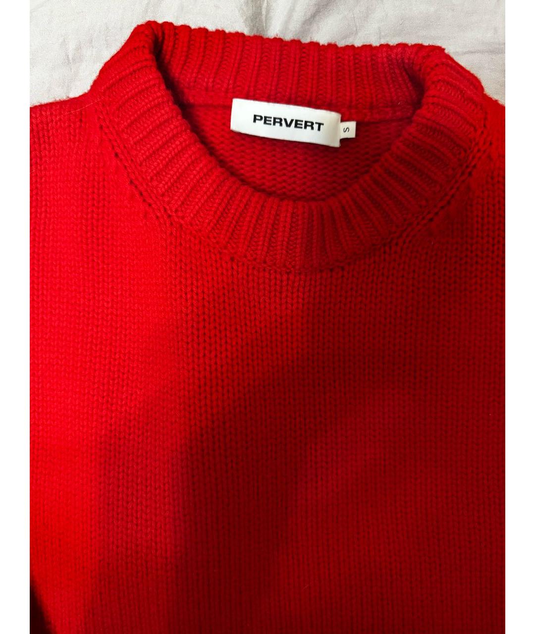 PERVERT Красный кашемировый джемпер / свитер, фото 3