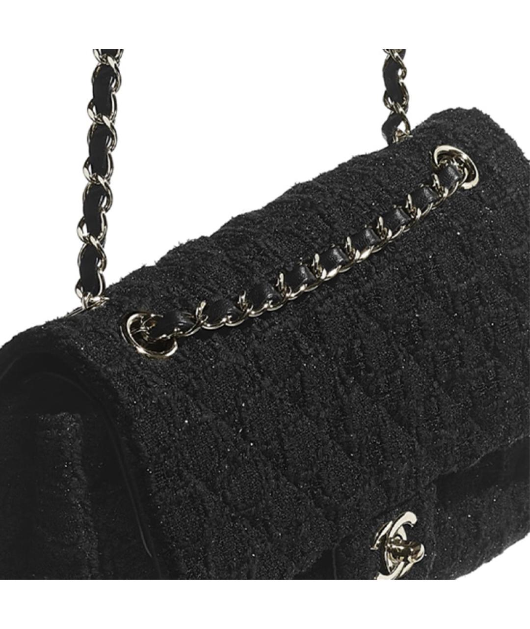 CHANEL Черная твидовая сумка через плечо, фото 3