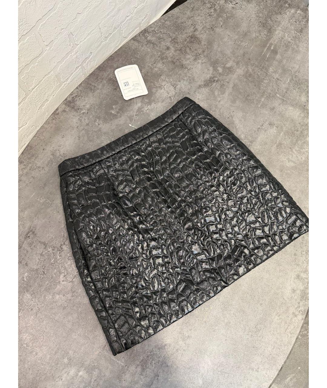 SAINT LAURENT Черная кожаная юбка мини, фото 5