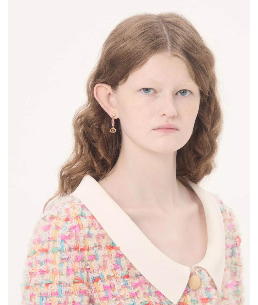 VALENTINO Желтые металлические серьги, фото 2