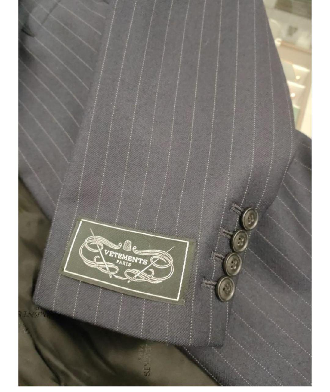 VETEMENTS Темно-синий шерстяной жакет/пиджак, фото 4